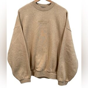 Fear of God Essentials‎ Men's Tan Neutral Logo Sweatshirt Pockets- Medium